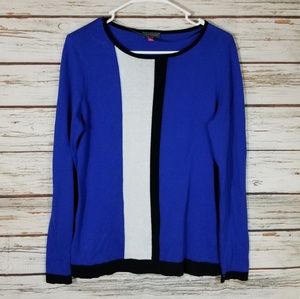 Vince Camuto Royal Blue, Black & White Top, Small